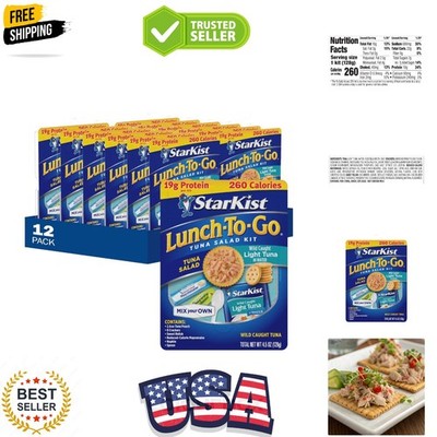 Lunch-To-Go Mix Your Own Tuna Salad, Chunk Light Tuna Pouch, 4.5 Ounce Kit, 1...