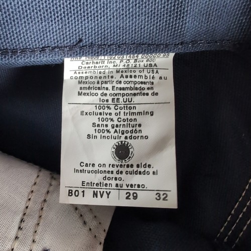 Vintage Carhartt B01 NVY Navy Blue Double Front Pants New Old Stock 29x32 - Picture 9 of 13