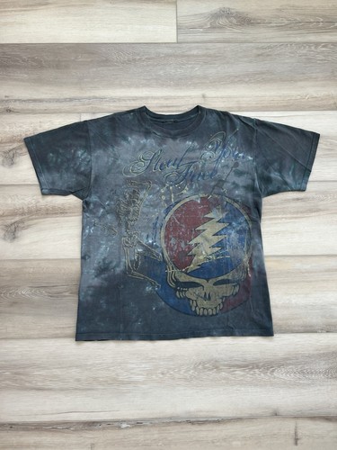 Vintage Y2k Grateful Dead Steal Your Face Tie Dye Shirt Men’s Large Liquid Blue
