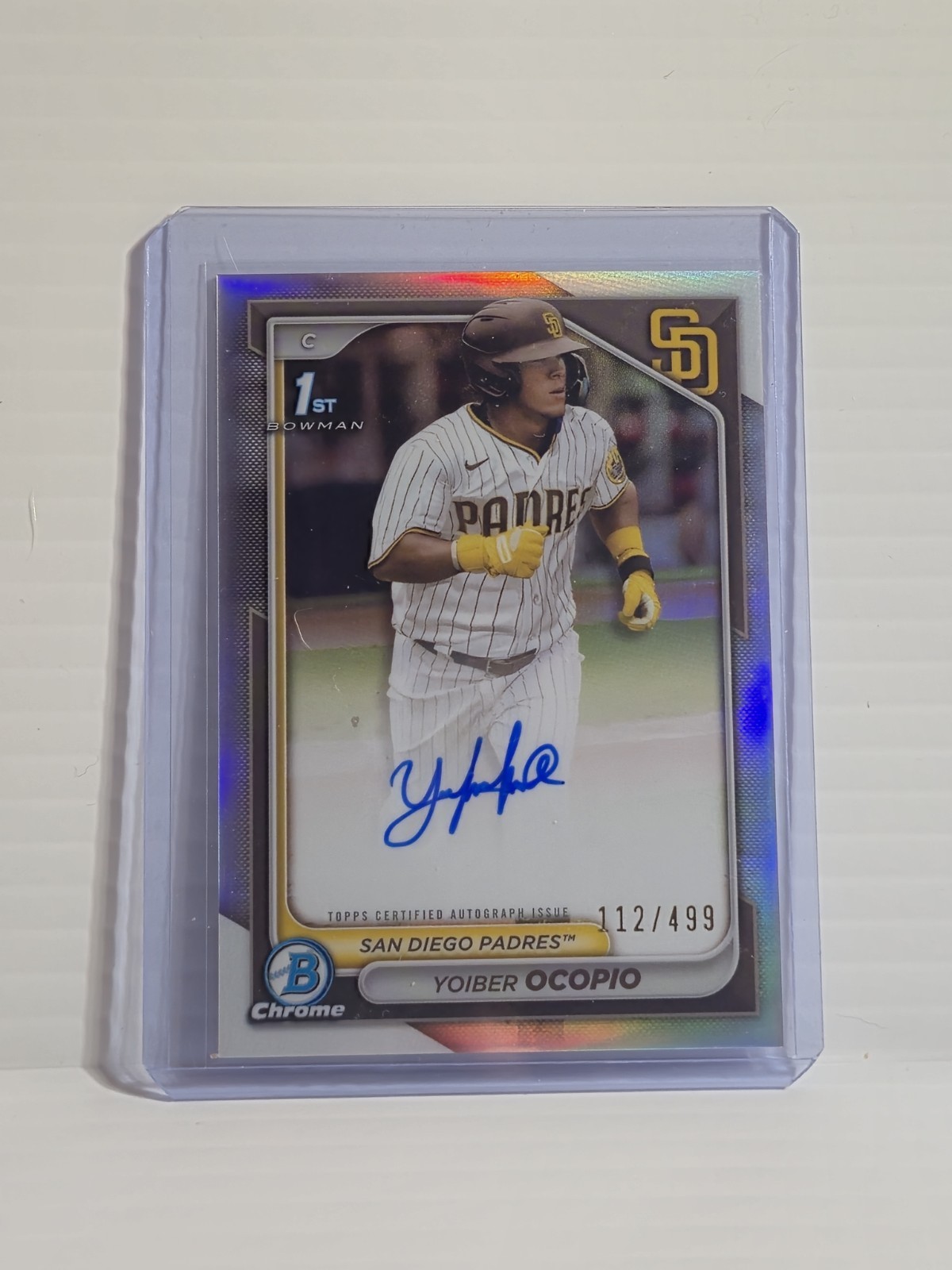 Yoiber Ocopio 2024 Bowman Chrome #CPA-YO 1st Prospect Auto Refractor /499