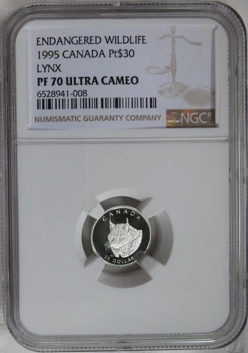 1995 Canada 1/10 oz. Platinum $30 Lynx NGC PF 70 Ultra Cameo