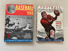 1945 Official Football and Baseball Record Books - Babe Ruth, Knute Rockne, HOF