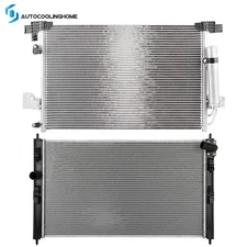 Cooling Radiator And A/C Condenser For 2016 2017-2019 Mitsubishi Outlander Sport