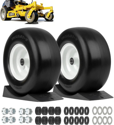 13X6.50-6  Flat Free Lawn Mower Tire and Wheel, Comes with Saver Ramp, 3/4'' or 5