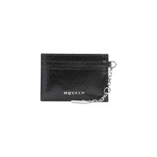 Alexander McQueen Leather Sling Card Holder in Black