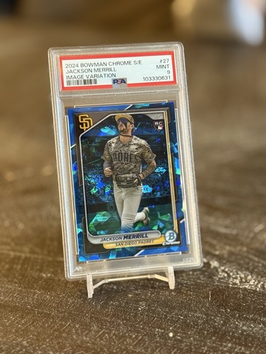 2024 Bowman Chrome Sapphire Edition Jackson Merrill RC #27 Image Variation PSA 9