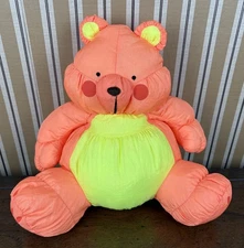 Vintage Stuffins Lumpy's Gang 11” Nylon Orange Yellow Bear Plush Parachute