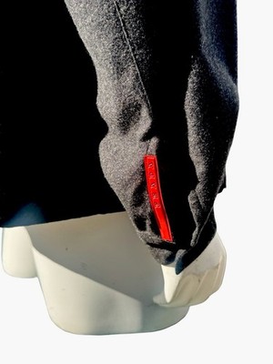 Vintage PRADA hooded Jacket Dark Gray Nylon Inserts 90s Men's wool