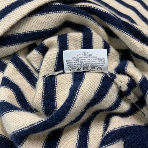 TORY BURCH Size L* Small Medium Fit Navy Blue Striped Lizzie Tunic Sweater ¾ Slv - Picture 5 of 12