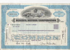 1981 General Motors Corp stock certificate 100 shares GM