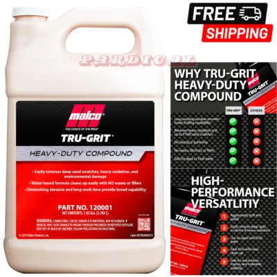 Malco Tru Grit - Heavy Duty Buffing and Polishing Compound for Cars, 1 Gallon