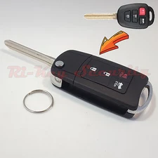 New Flip Key Modified Case Shell For Toyota Vehicles Remote Key with 4 Buttons