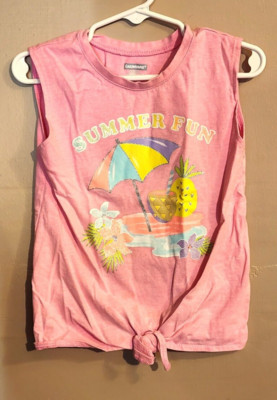 K/46 Garanimals Girl's 4T Pink Top Summer Fun Glittery Casual EUC
