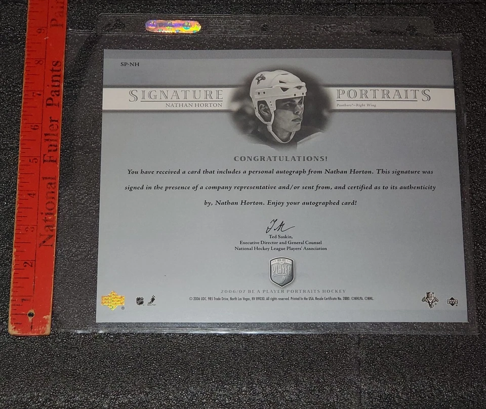 ФОТОГРАФИЯ С АВТОГРАФОМ НАТАНА ХОРТОНА 8X10 📸 SIG ПОРТРЕТЫ UD UDC NHLPA ++ - Изображение 3 из 4