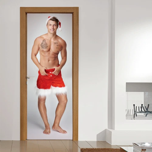 Décoration De Noël - Sexy Hunk - Homme Nu - Sexy Santa Bannière De Porte De Noël - Photo 1/1