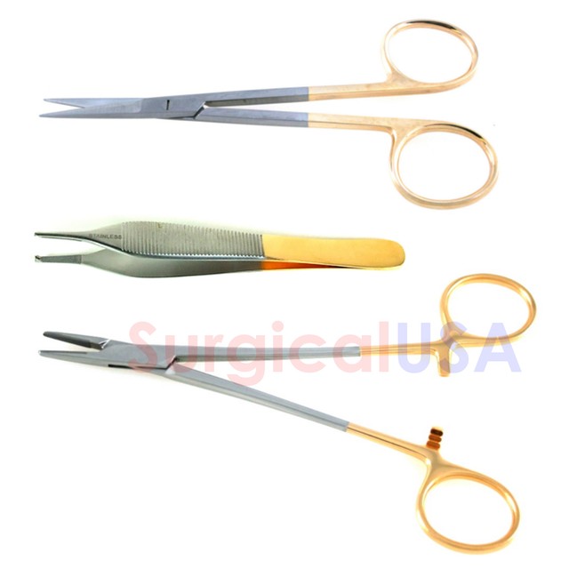 Kit of 3 Surgical Instruments with Tungsten Carbide Inserts SurgicalUSA