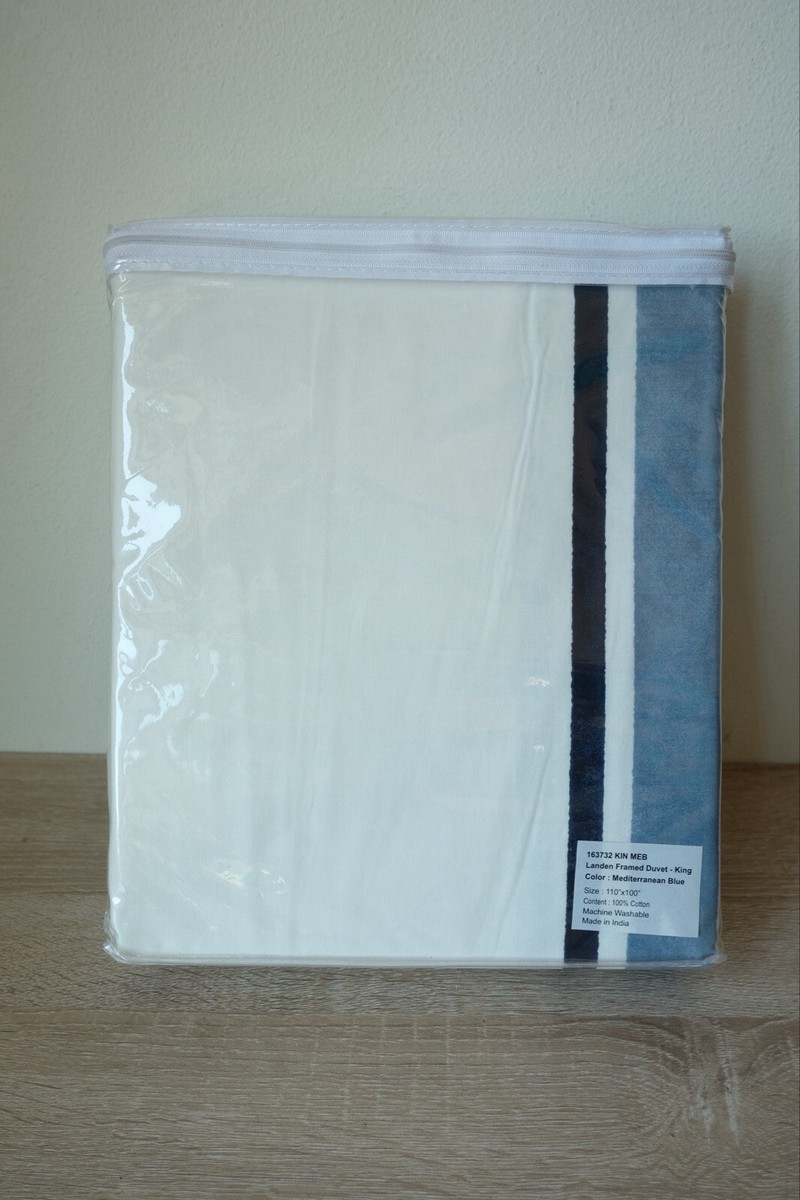 Frontgate Landen KING Duvet Cover Luxury Bedding Linen & Cotton