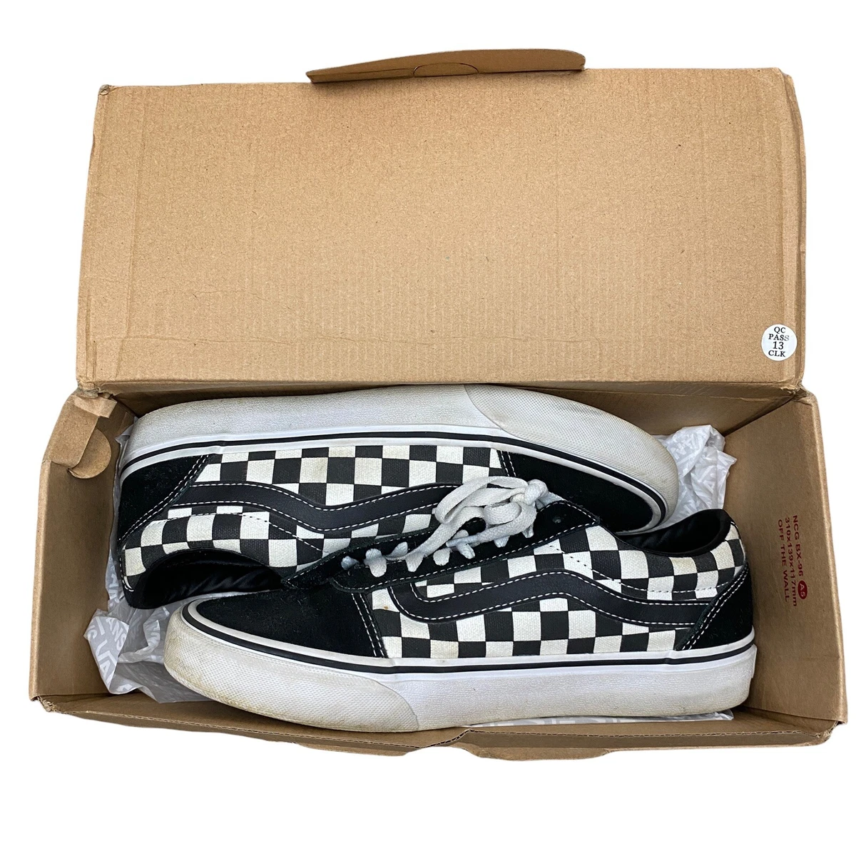Men s Size 7.5 VANS Ward Checkered Skate Shoes Sneakers USED W
