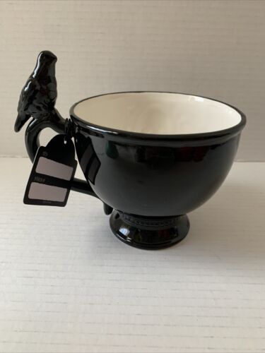 Halloween 3D Totenkopf Krähe Rabe Vollmond 20 Unzen Keramiktasse Kaffee Tee Schwarz Neu - Bild 2 von 6