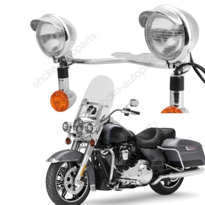 Chrome Passing Turn Signal Lights Bar For Yamaha Vstar V Star XVS 1100 Silverado