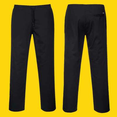 Kochhose Arbeitshose Kochbekleidung C070 Portwest schwarz (Gr.XS-4XL)