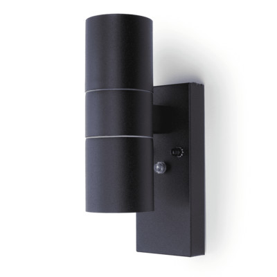 HiSPEC LED Dusk till Dawn Up Down schwarze Wandleuchte - HSLEDUL/PC/BLK