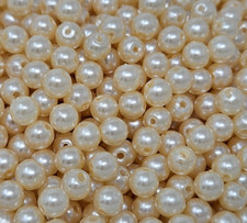 1,000 pcs Ivory Loose Artificial Plastic Pearls Pastel 6mm Round Craft Beads