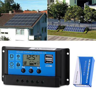 30A PWM Solar Laderegler Charge Panel Controller Regulator Mit USB LCD 12V / 24V