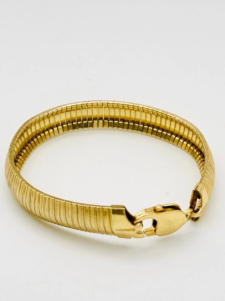 Pulsera 11mm Aurafin 925 Italia Plata de Ley Oro Vermeil Foto 2 de 4