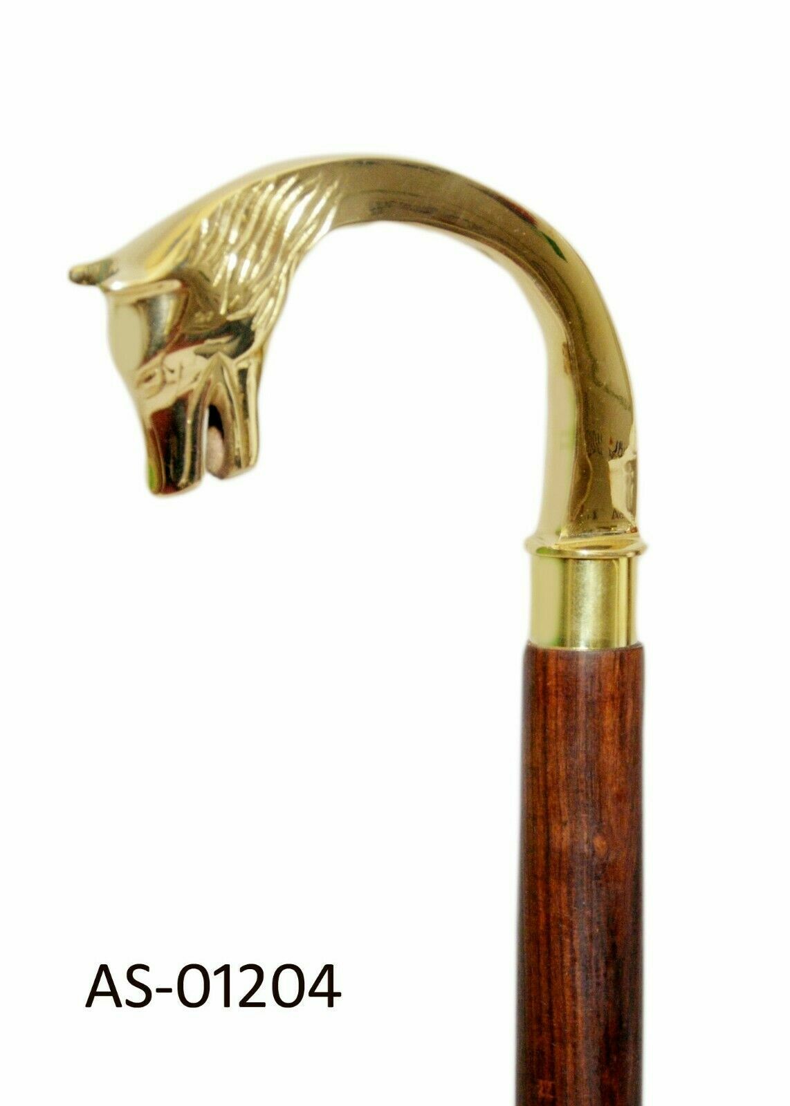 HANDLE HEAD SOLID WOLF BRASS WALKING STICK CANE H… - image 2