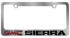 Chrome GMC Sierra Logo with Word License Plate Frame Official Licensed