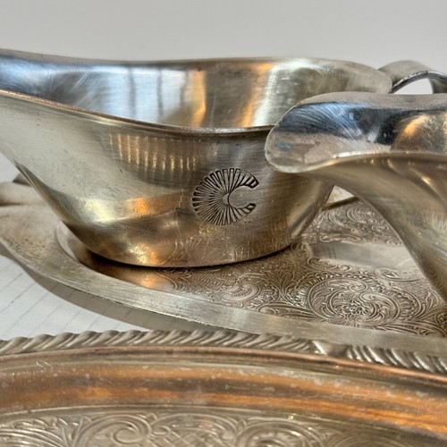 Antique Silverware Plates & Gravy Boat Marlboro Plate by Morton-Parker - Bild 4 von 16