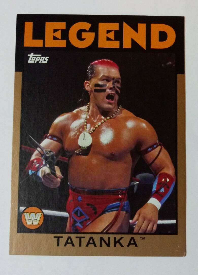 WWE Tatanka #107 2016 Topps Heritage Bronze Parallel Card SN 36 of 99
