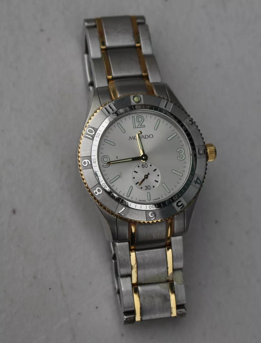 Movado Gentry Sport 81 N2 1890 Watch Wristwatch Two Tone Stainless Steel