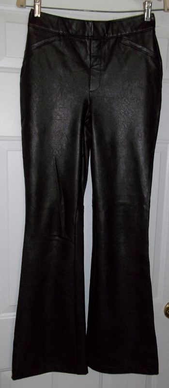SPANX Faux Leather FOUR Pocket Flare Pants Luxe Black Size Medium 20320R