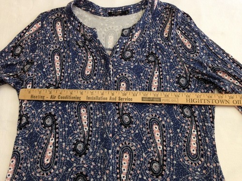 Maxx Jeans 3/4 Or Long Sleeved Top Sz L Button Front Soft Knit Tunic Great Cond. - Picture 5 of 9