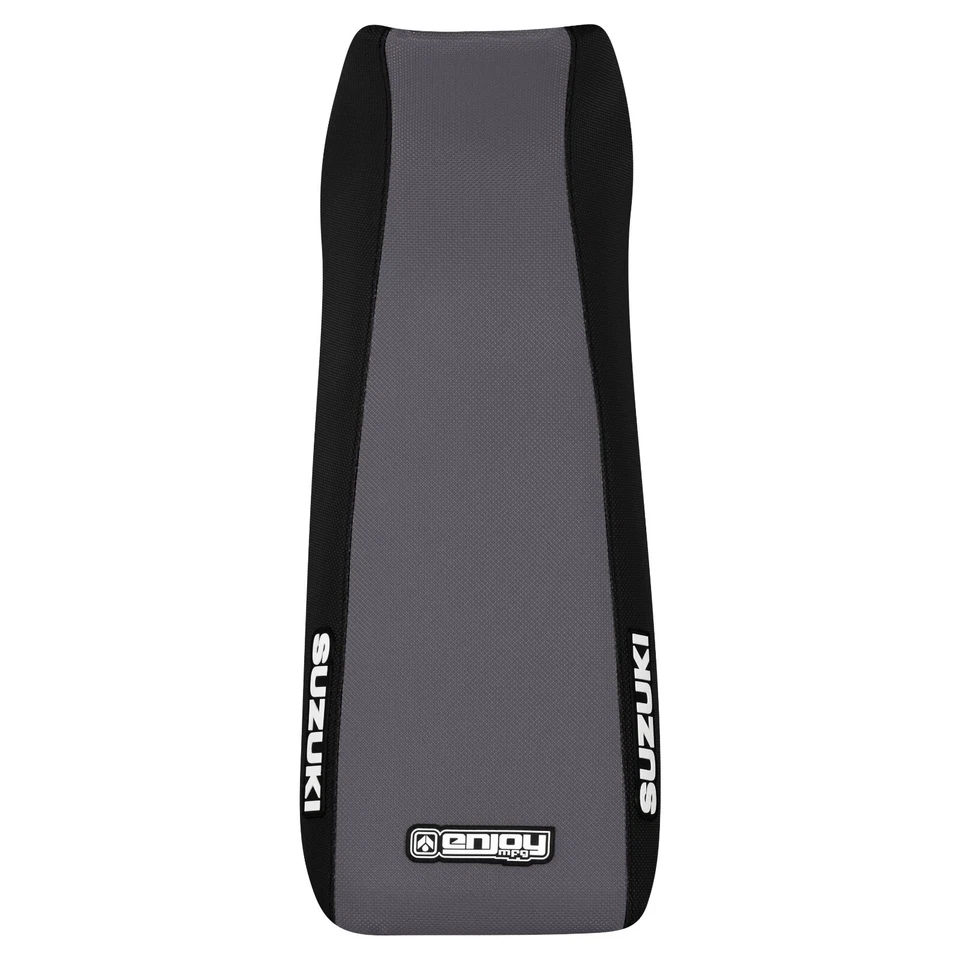 Cubierta de asiento con agarre para Suzuki DR 650 S 1992-1995 NEGRO/GRIS LOGOTIPO ESTÁNDAR #444 Foto 3 de 4