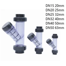 20-63mm Pipe PVC-U Plastic Inline Y Strainer UPVC Filter Transparent For Water