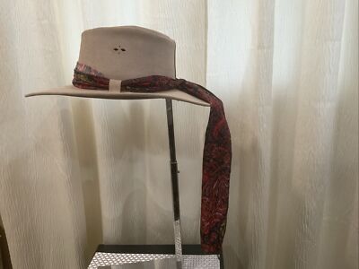 The Old Prospector Woman's Brown Suede Fedora Hat w/Bandana