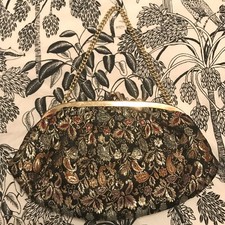 Vintage Floral Paisley Brocade Clutch Purse