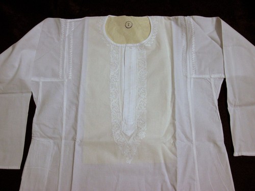 8x lot of 8 Chikan hand embroidered wholesale kurta shirt cotton men gents yoga - Picture 12 of 14