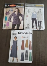 Simplicity Sewing Patterns Lot Of 3, Sizes 14-22 (Varies By Pattern), Uncut