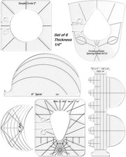 Quilting Ruler Template Set 6 pcs Sewing Tool Kit ¼” for Domestic Sewing Machine