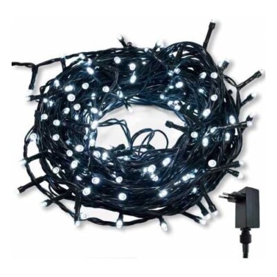 300 LED LICHTERKETTE KALTWEISS EINSATZ INNEN AUSSEN 20 METER 8 SPIELE LICHT