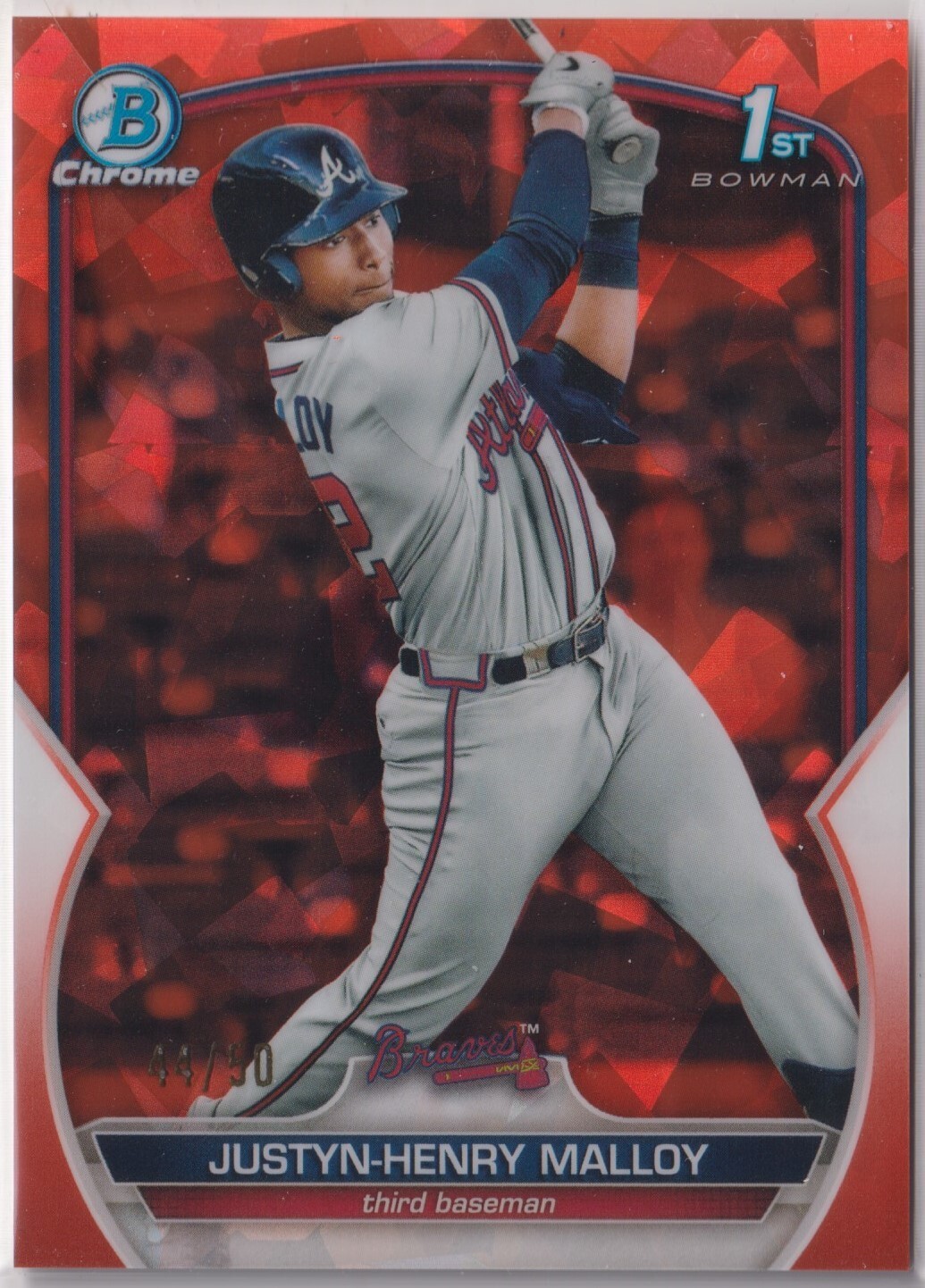 Justyn-Henry Malloy 2023 Bowman Chrome Orange Sapphire Refractor 1st BCP-51 /50
