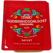 TINE Gudbrandsdalsost G35 Fresh Norwegian brunost / brown cheese, Norway 130 gr.