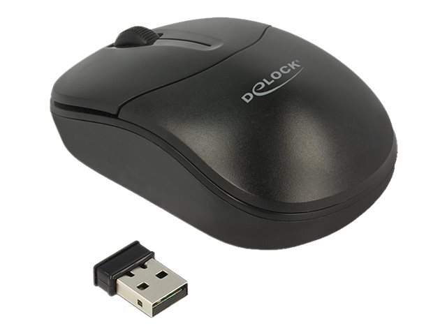 Delock 12494 Ambidestro Ottico RF Wireless 1000 DPI Nero Mouse 12494