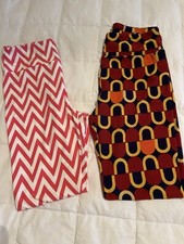 Women  s One Size Lularoe Leggings Lot Of 2 Multi Color NWOT