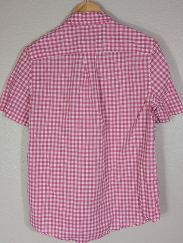 Ralph Lauren Pink White Seersucker Short Sleeve Button Up Shirt Boys 18 Yrs N81C - Picture 2 of 8