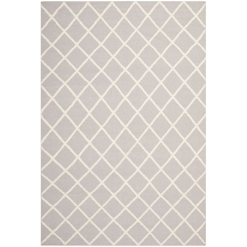 SAFAVIEH Dhurries DHU565G Handwoven Grey / Ivory Rug - Picture 8 of 16